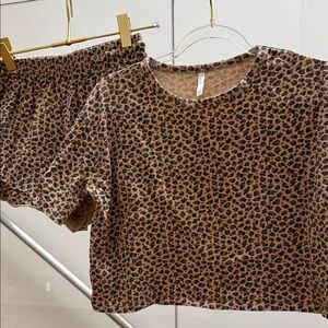 Rylee + Cru Tan Leopard Print Set